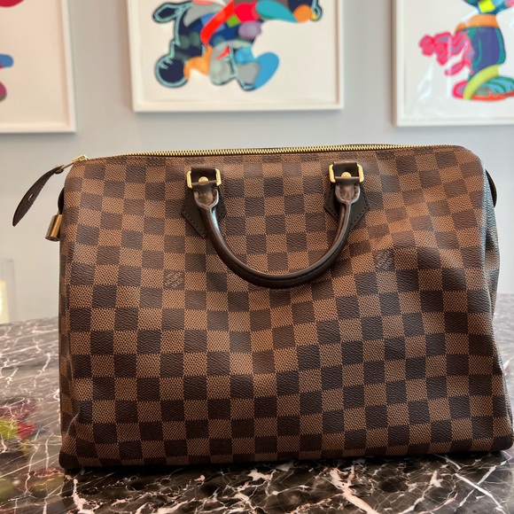 LOUIS VUITTON DAMIER EBENE SPEEDY 35 - Picture 2 of 16